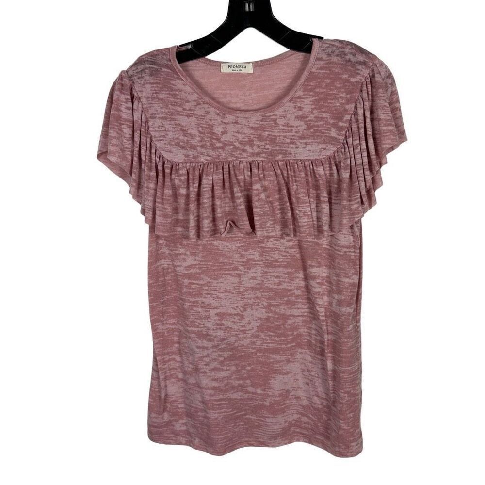 Promesa ruffle burn out t-shirt- size s